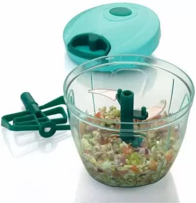 Premium Plastic Polypropylene Mini Handy and Compact Chopper with 3 Blades for Effortlessly Chopping Vegetables and Fruits for Your Kitchen (900ml)
