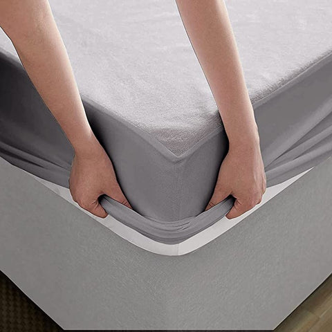 Waterproof Mattress Cover, Bed Protector | Waterproof and Washable Ultra Soft Fitted Bed Protector Greyltra Soft Fitted Bed Protector Grey All Size Available - JDX