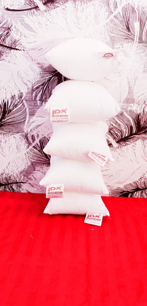 JDX Soft Microfiber Square White Cushion Filler for Bed, Sofa, Set of 5