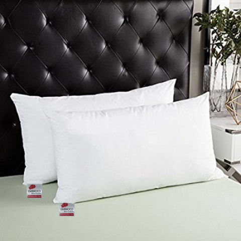 Embroco soft Pillow for Bed, Luxurious Microfiber Fibre Pillows, Set of 2