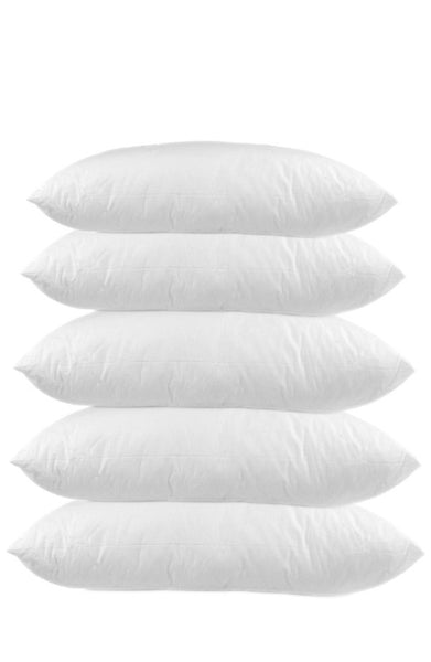 JDX Soft Microfiber Square White Cushion Filler for Bed, Sofa, Set of 5