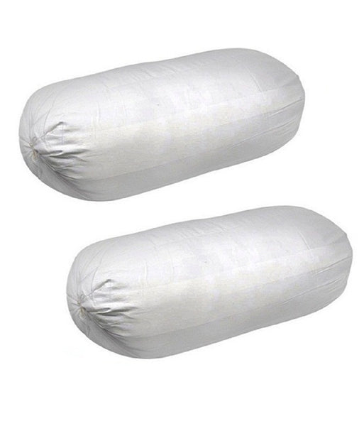JDX Premium Quality Microfiber Filled White Bolster, Pack of 2 pcs