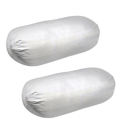 JDX Premium Quality Microfiber Filled White Bolster, Pack of 2 pcs