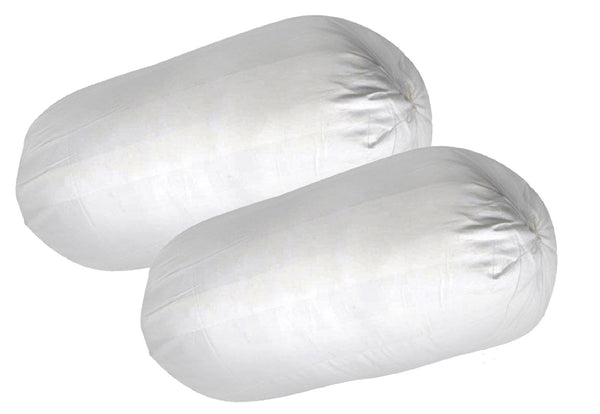 JDX Premium Quality Microfiber Filled White Bolster, Pack of 2 pcs