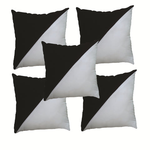 JDX Designer Color Block Soft Cushion, Set of 5 (Black,white)