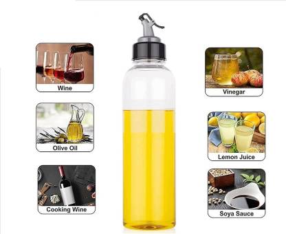JDX 1000ML Plastic Oil dispenser pack of 2 for Olive Oil, Vinegar, Liquid Beverages for Kitchen with Airtight Dispenser Lid