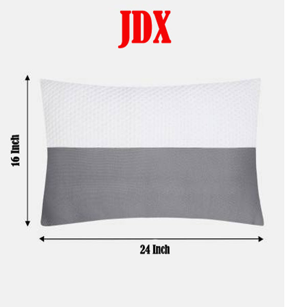 JDX Luxurious Soft Microfiber Sleeping Soft Pillow, Pack of 2, (White, Grey)