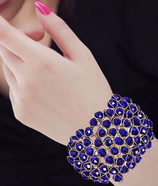 Stylish & Crystal Bracelet Blue Color Suitable Size & Adjustable for Women and Girls