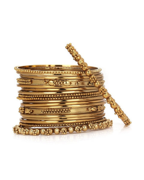 Gold Plated Traditional Fancy Bangles Set for girls & women