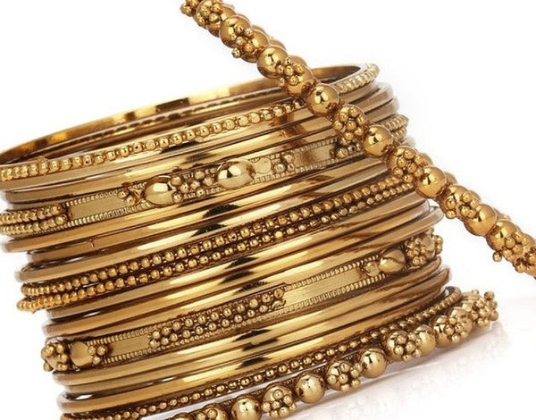 Gold Plated Traditional Fancy Bangles Set for girls & women