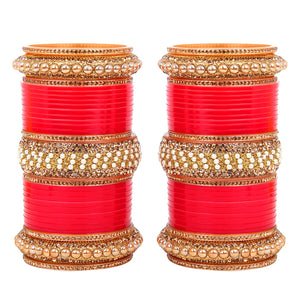 Red Designer Chooda Bridal Punjabi Chura Women Fashion Jewellery Dulhan Choora Set
