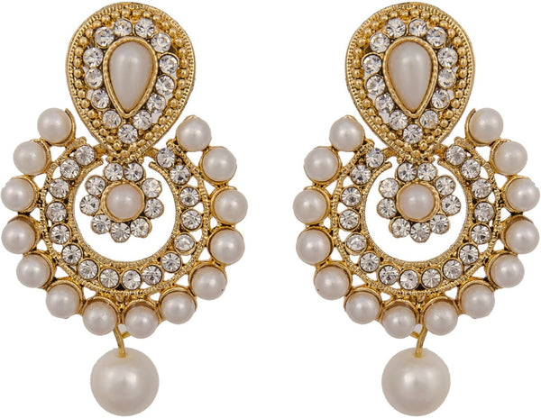 Gold Plated Fancy White Pearl Jewellery Set  for Girls & Women
