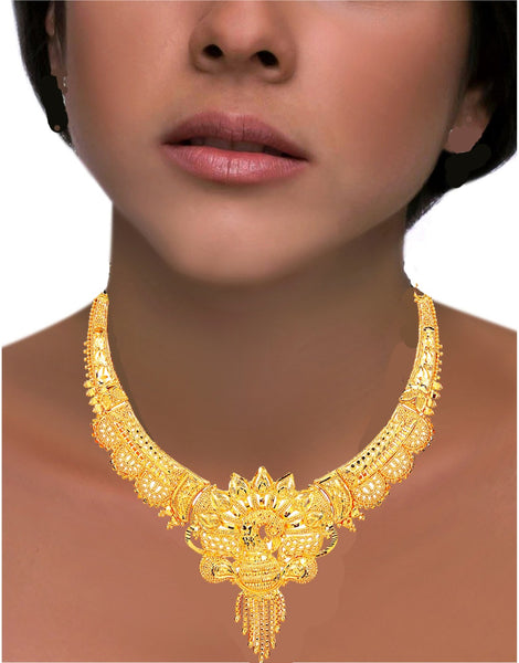 Trendy Golden Plated Necklace Set for Women and Girls