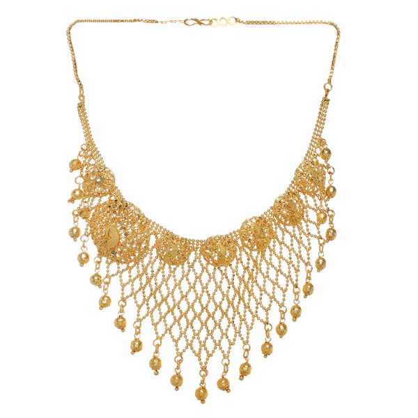 Traditional Golden Plated Necklace Set with Earring for Women and Girls