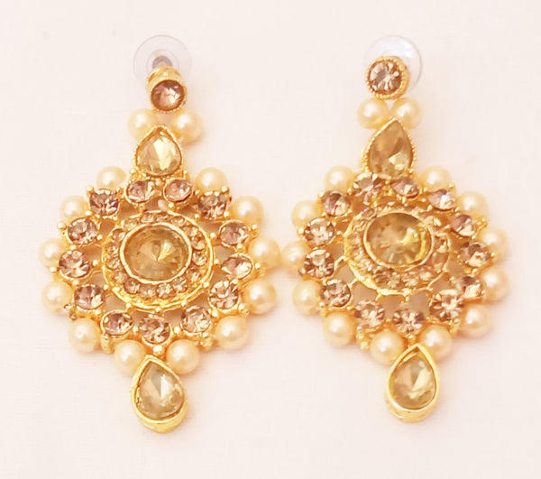 Traditional Golden Plated Neckalce Set with Earring for Women and Girls