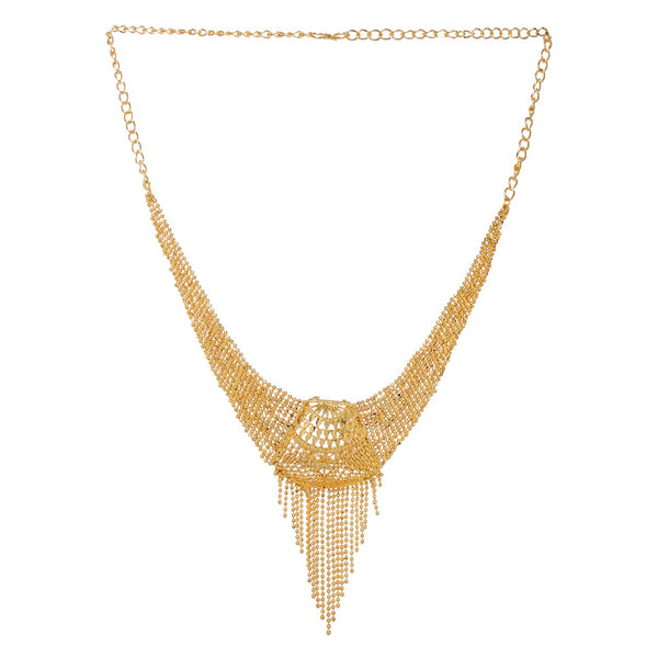 Stylish Golden Plated Fancy Necklace Set For Women and Girls