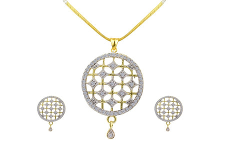 Trendy Pendant Chain Necklace Set For Women and Girls, with earring