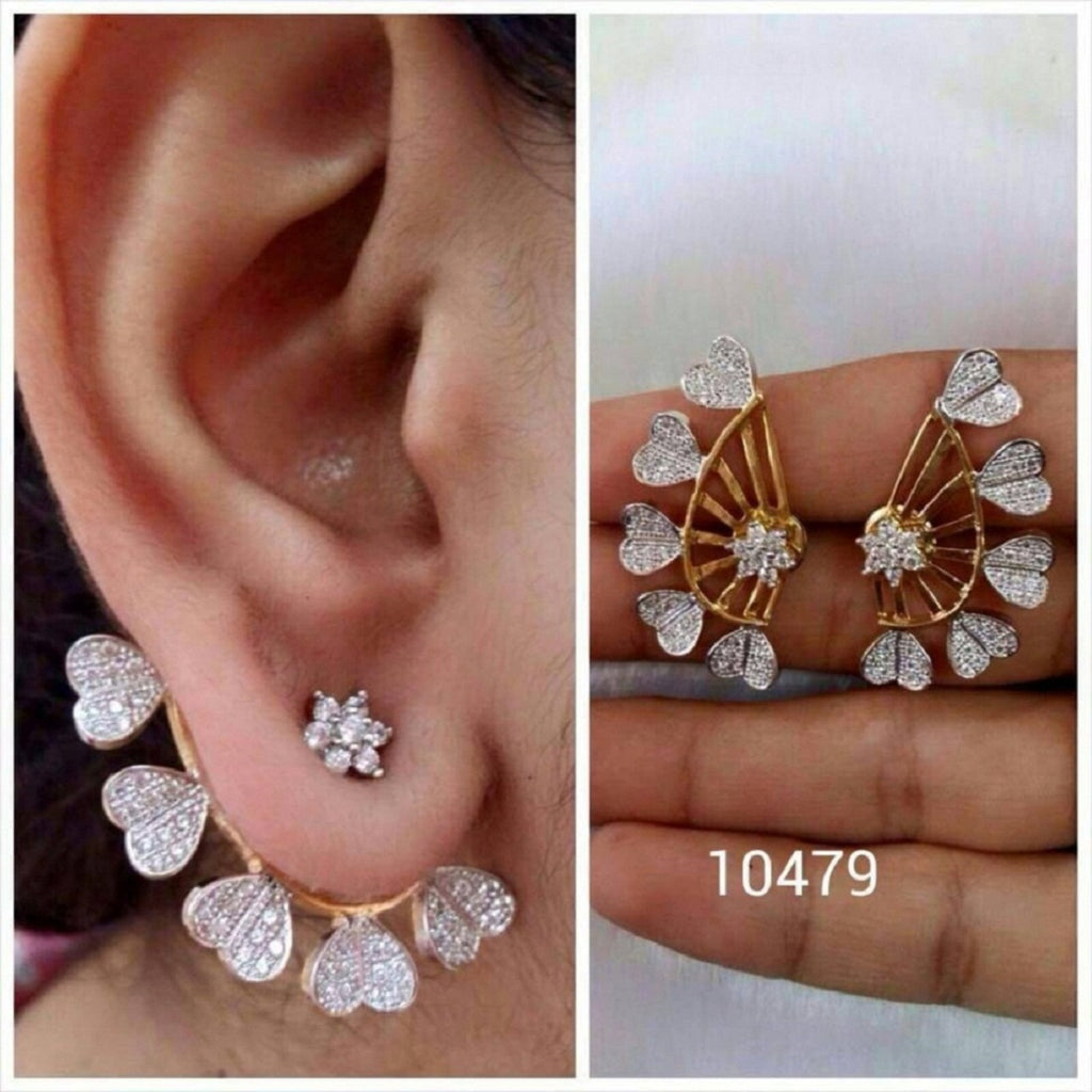 22KT Gold CZ Stone Ear Cuff Earring