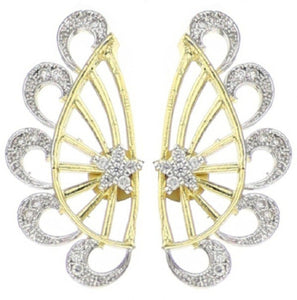 Attractive Golden Plated American Diamond Studd Earring Set for Women and Girls