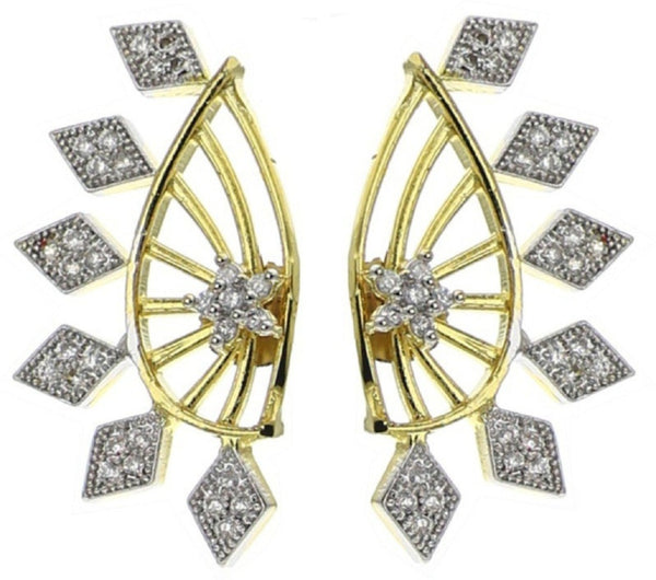 Fancy Gold Plated American Diamond Ear Cuff Earring Jewellery For Women & Girls