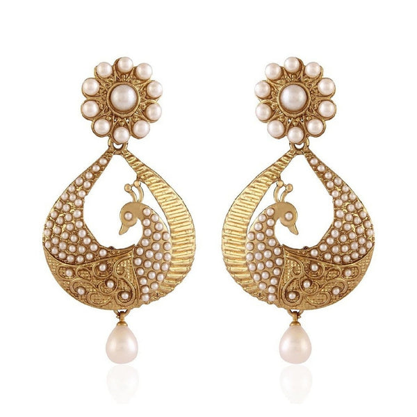 Gold Plated Peacock Ear Cuff Earring Set For Women & Girls