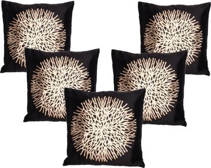 Printed Black printed Cushion Cover, Set of 5