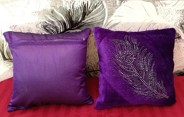 JDX  Set of 5 Decorative Hand Made Velvet Throw/Pillow Cushion Covers - (16 X 16 INCHES)