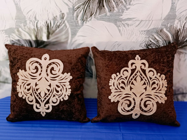JDX  Set of 5 Decorative Hand Made Velvet Throw/Pillow Cushion Covers - (16 X 16 INCHES)