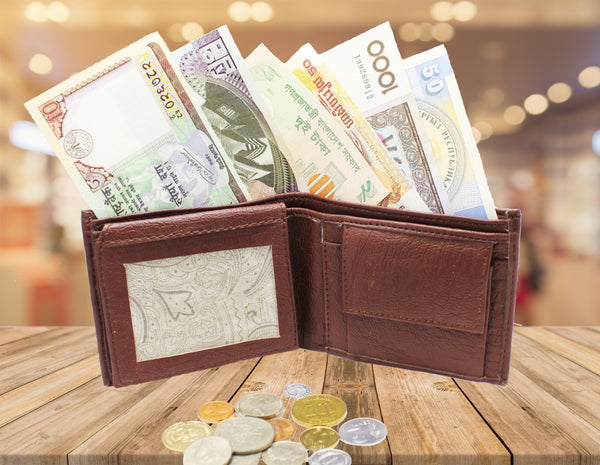 Luxurious & High Quality of Brown Color Artificial Leather Wallet for Male