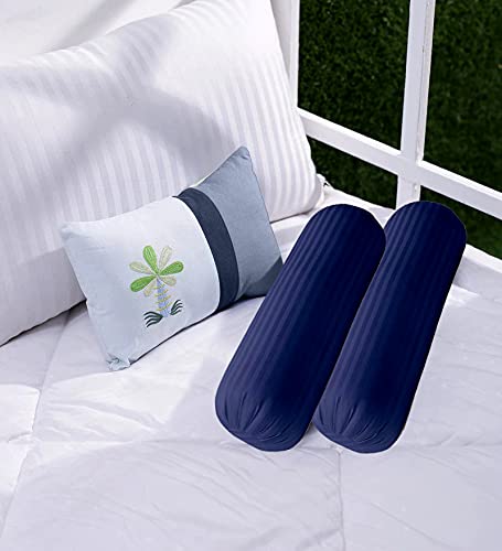 High Quality and Best Fibre Soft Bolster Pillow (Blue) Set of 2 (9x24)
