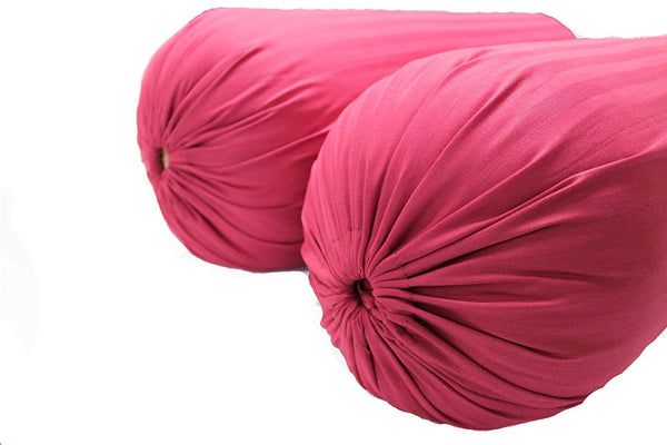 High Quality and Best Fiber Soft Bolster Pillow (Pink) Set of 2
