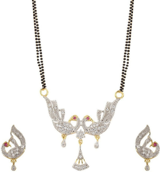 Attractive Crystel Studded Black Pearl Necklace Set for Women and Girls
