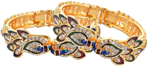 Attractive Gold Plated American Diamond Beautiful Peacock Shape Bracelet For Girl & women