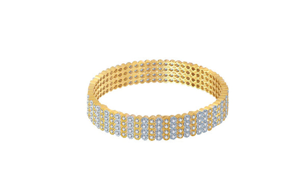 Modern American Diamond Studded Golden Plated Bangle Set for Women and Girls