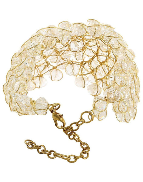 Stylish & Crystal Bracelet White Color Suitable Size & Adjustable for Women and Girls